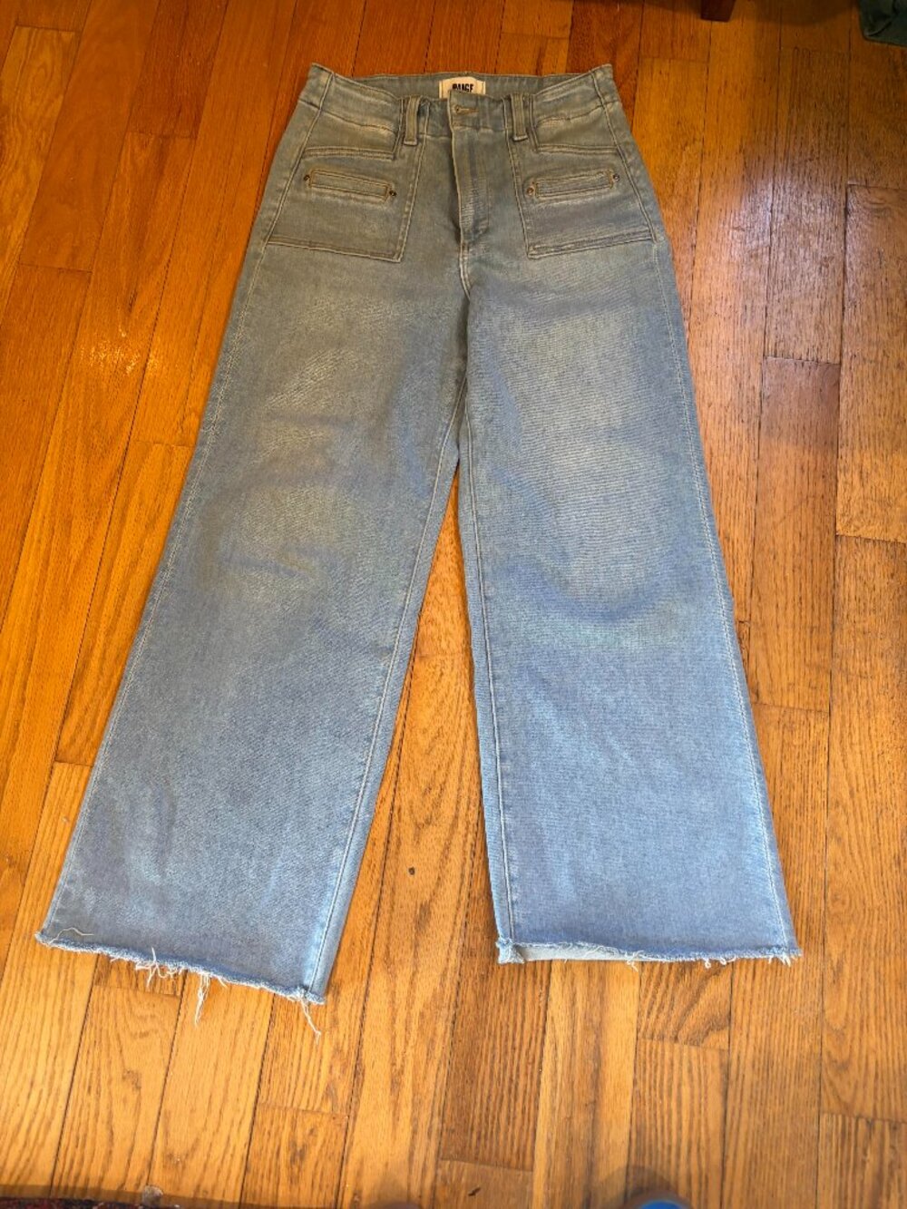 PAIGE ANESSA WIDE LEG HIGH WAIST PATCH POCKET JEANS 29